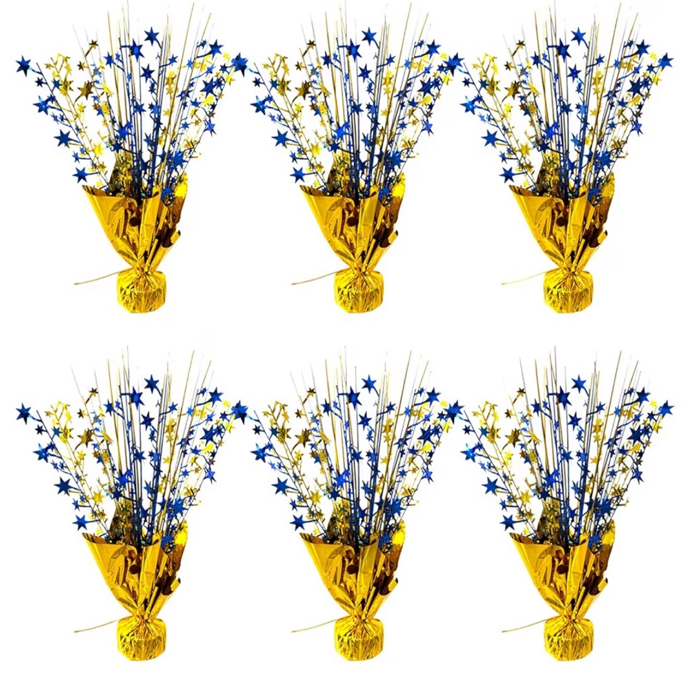 6 Pack Metallic Foil Spray Centerpiece Star Table Decoration Burst Centerpieces